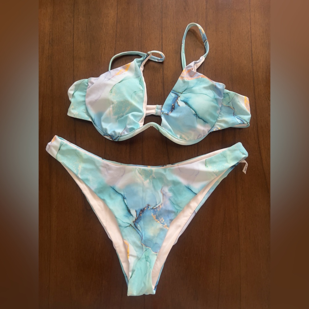 Blue Marble Bikini Set